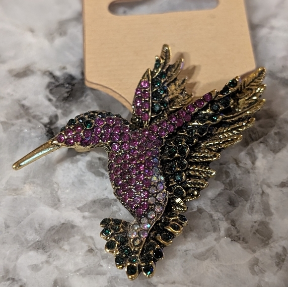 🆕Just In... Rhinestone Hummingbird Brooche. - Picture 6 of 6